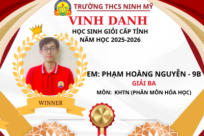 VINH DANH HỌC SINH ĐẠT THÀNH TÍCH TRONG KỲ THI HỌC SINH GIỎI CẤP TỈNH NĂM HỌC 2025 – 2026