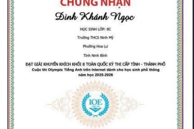 Tỏa sáng tại Olympic Tiếng Anh Quốc gia-Niềm tự hào của Trường THCS Ninh Mỹ